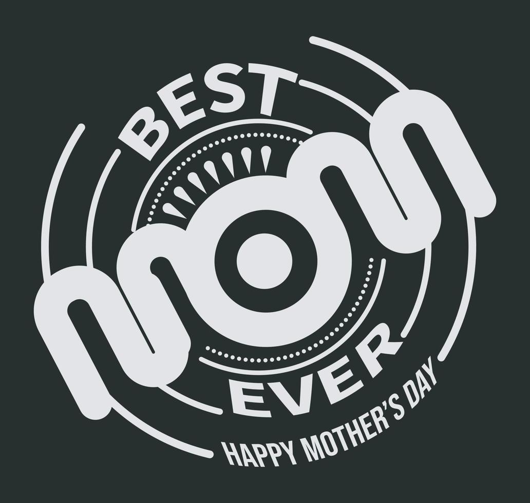 diseño de camiseta del día de la madre feliz de la mejor mamá vector