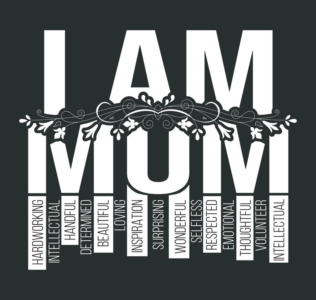 I am mom happy mothers day Tshirt Design vector