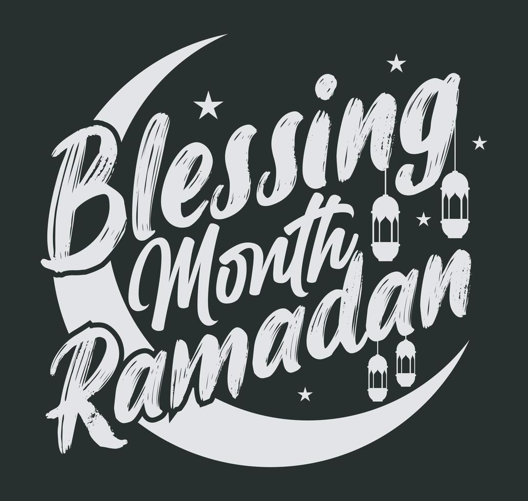diseño de camiseta de ramadán del mes de bendición vector