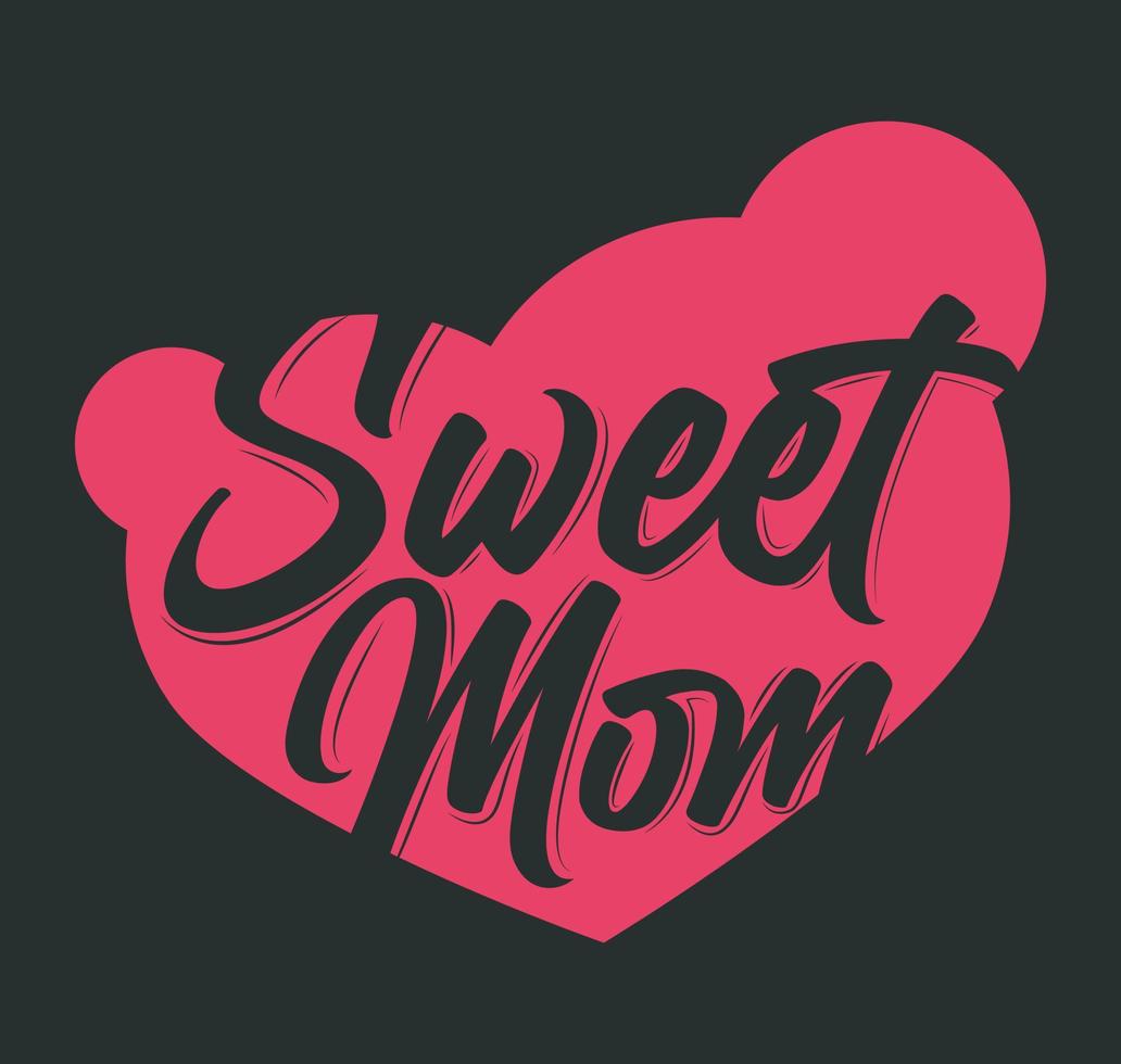 dulce mamá diseño de camiseta del día de la madre vector