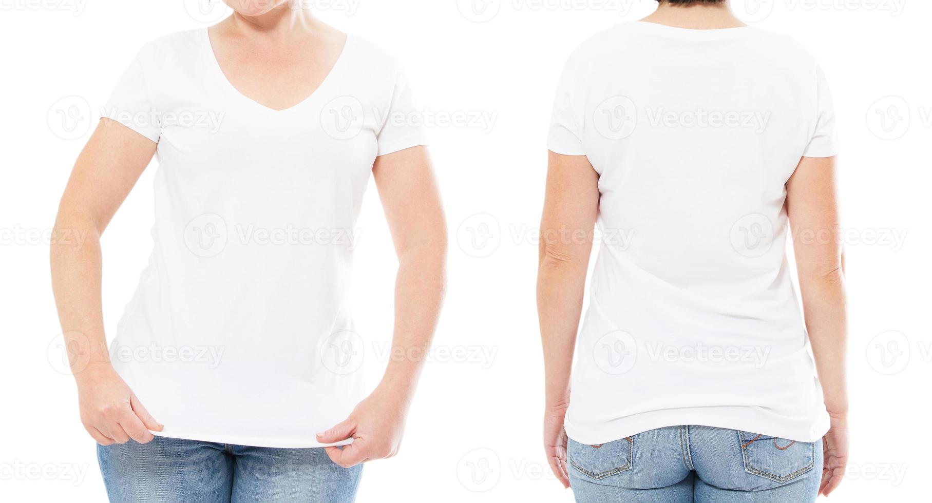 summer t-shirt set isolated on white , woman t shirt , girl tshirt , cropped image photo