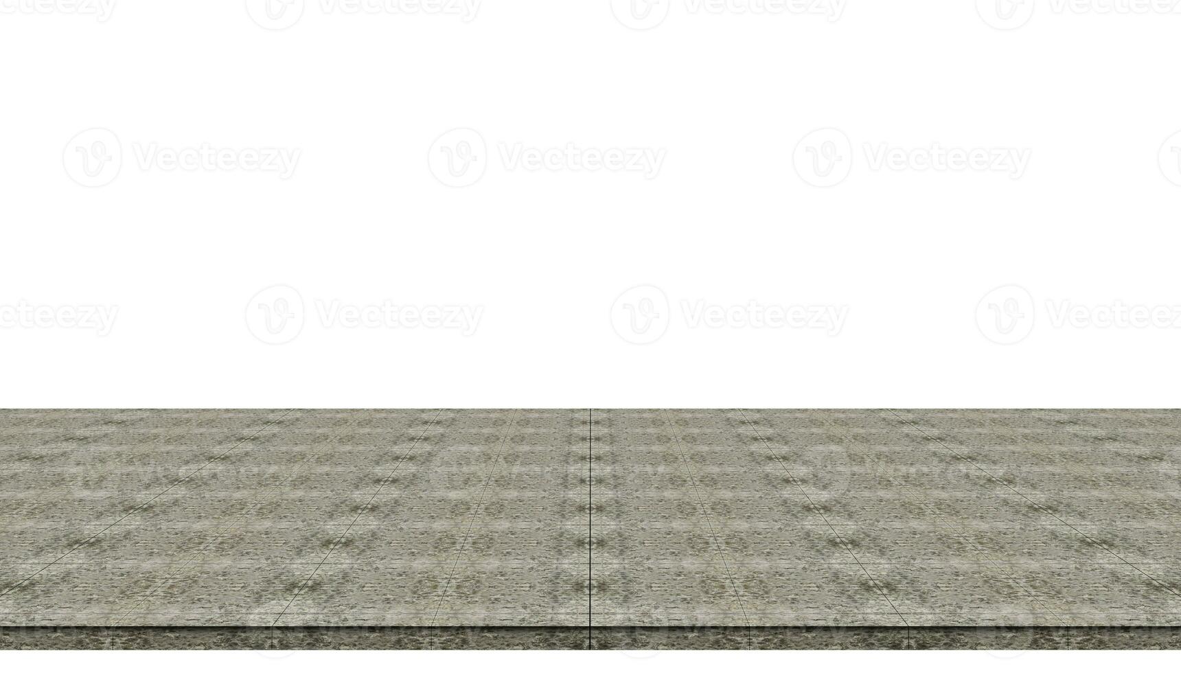 Empty concrete flooring top isolated on white background for display or mockup product. photo