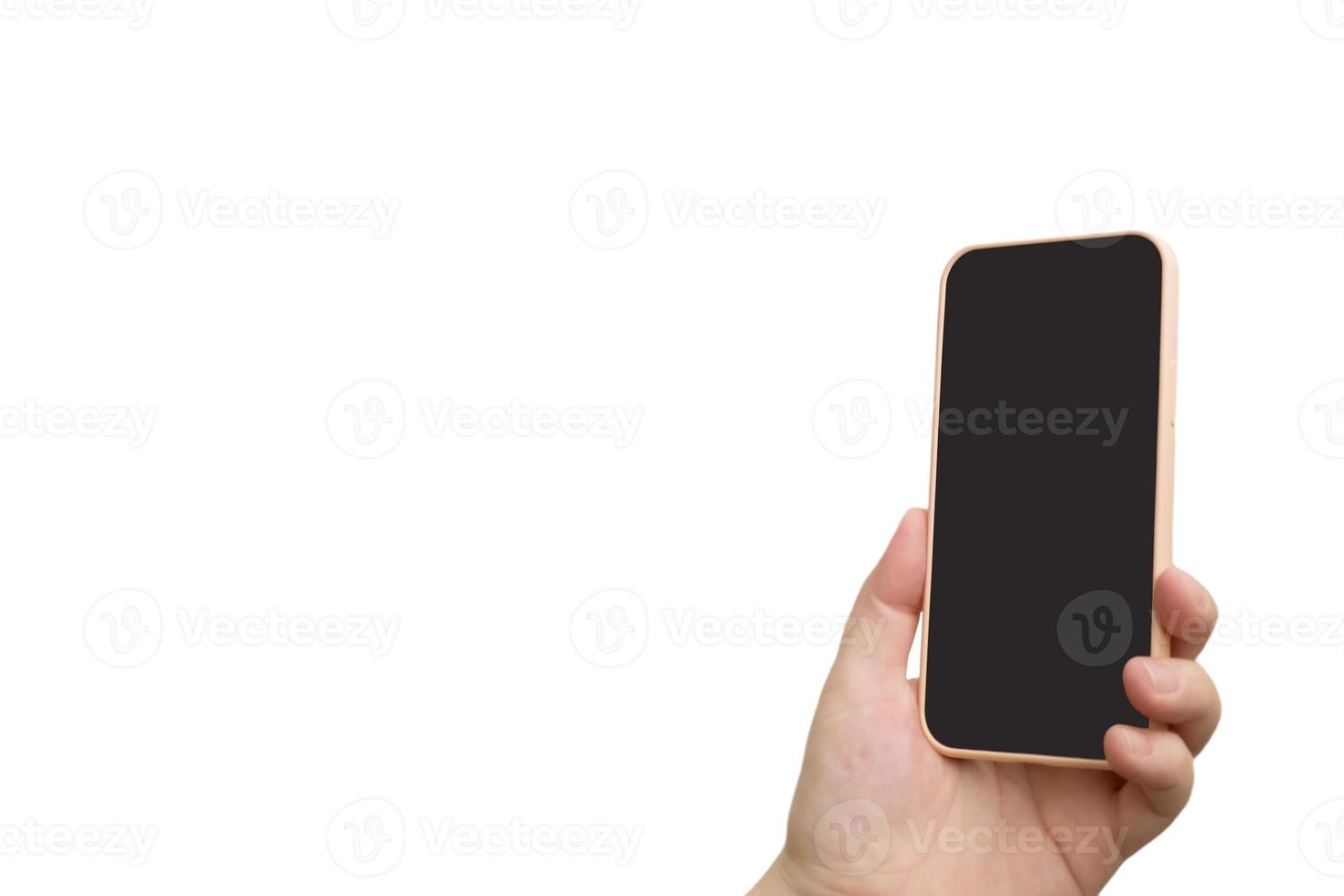 mockup, phone in hand on a white background, isolate photo