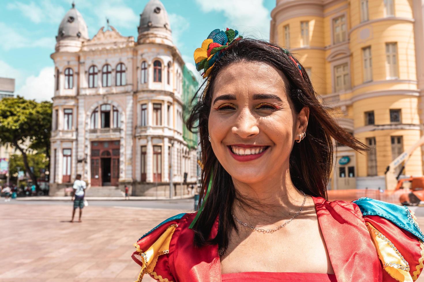 Recife, Pernambuco, Brazil, APR 2022 - Frevo dancers at the street carnival photo