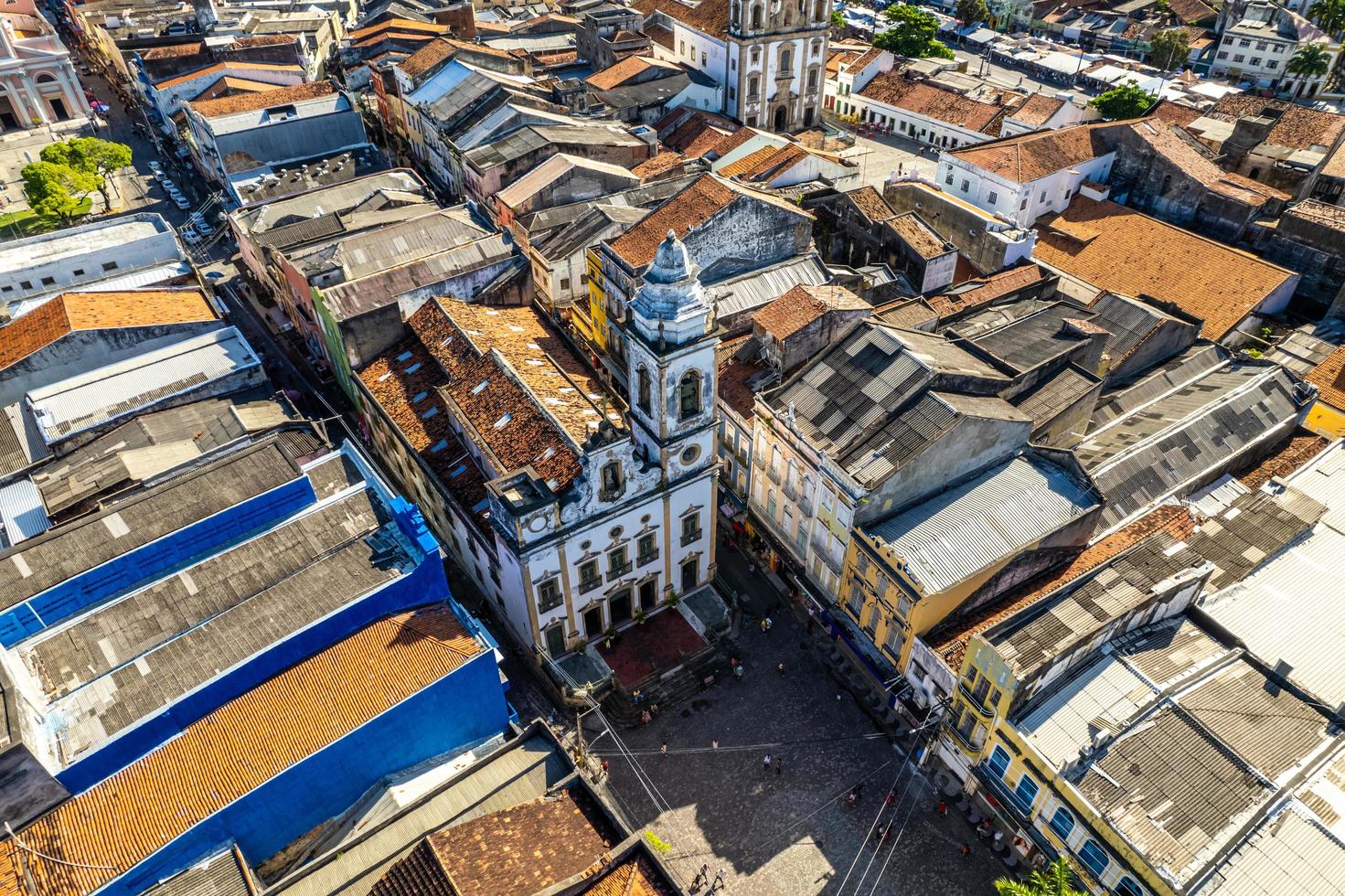 Recife, Pernambuco, Brazil,  APR 2022 - Aerial view of historic center in Recife, capital of Pernambuco, Brazil. photo