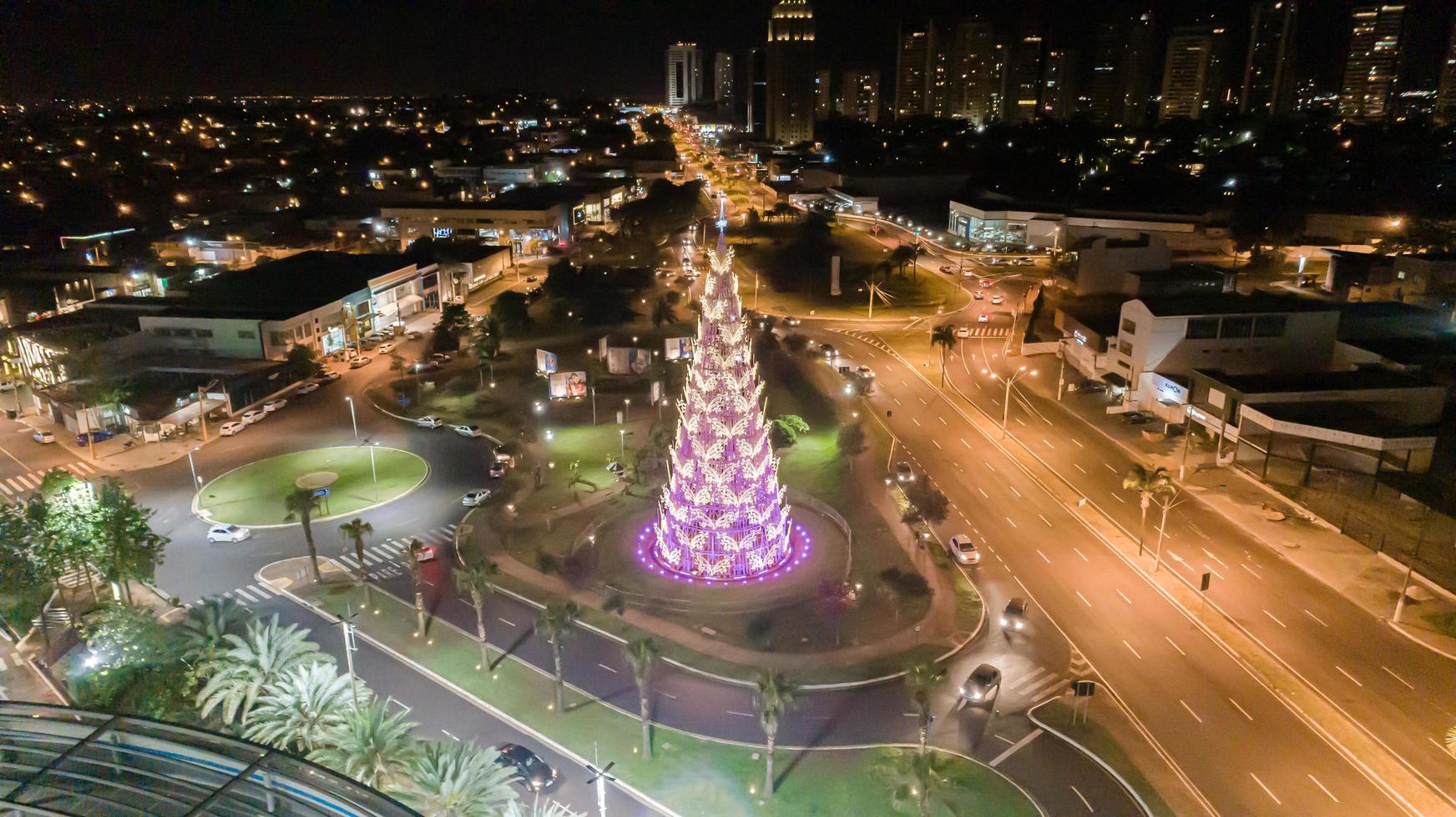 Sao Paulo, Brazil, SEP 2019 - Aerial view at night photo