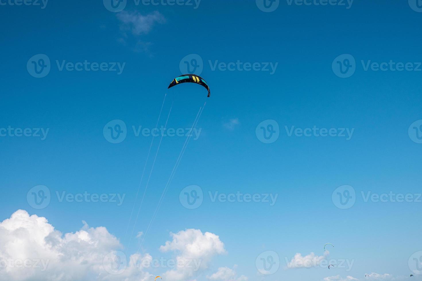 Cumbuco beach, famous place near Fortaleza, Ceara, Brazil. Cumbuco Beach full of kite surfers. Most popular places for kitesurfing in Brazil , the winds are good all over the year. photo