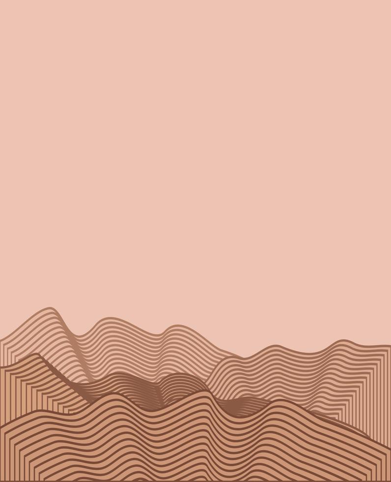 abstracto montaña contemporáneo estética fondos paisajes. con montaña, bosque, mar, horizonte, ola. ilustraciones vectoriales vector