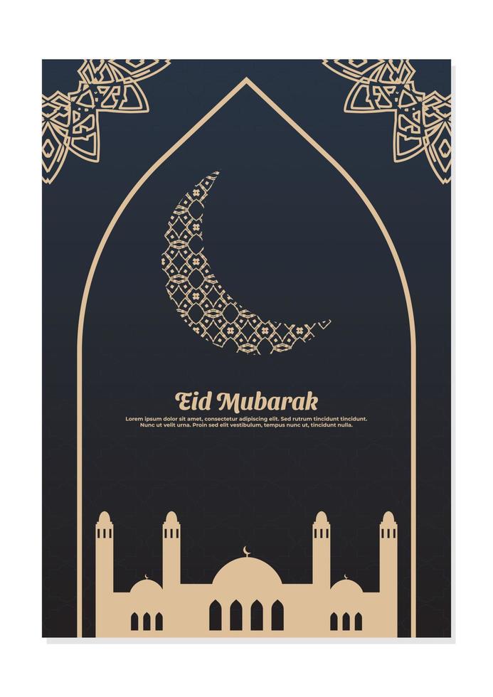 Muslim festival eid mubarak flyer vector