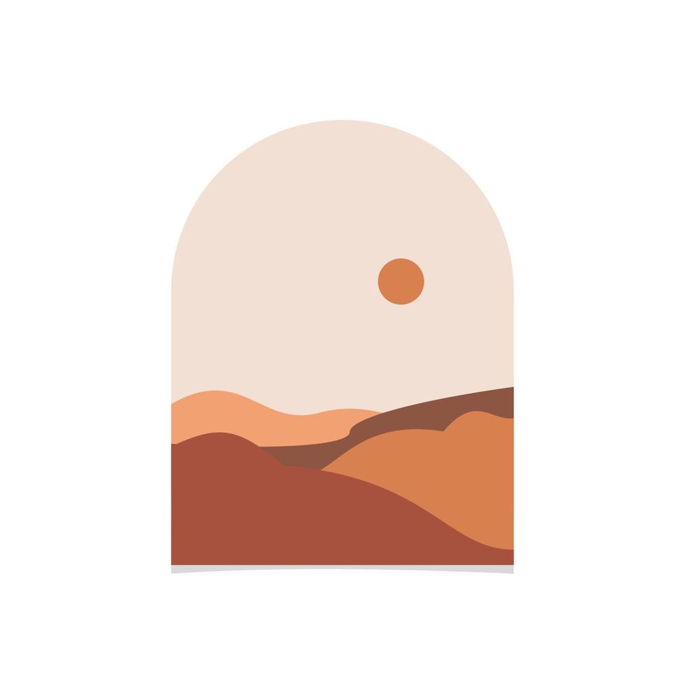 Abstract boho landscape vector