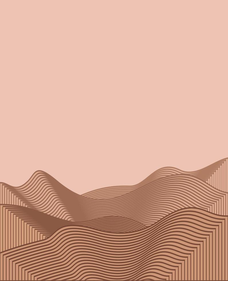 Abstract mountain contemporary aesthetic backgrounds landscapes. with mountain, forest, sea, skyline, wave. vector illustrations