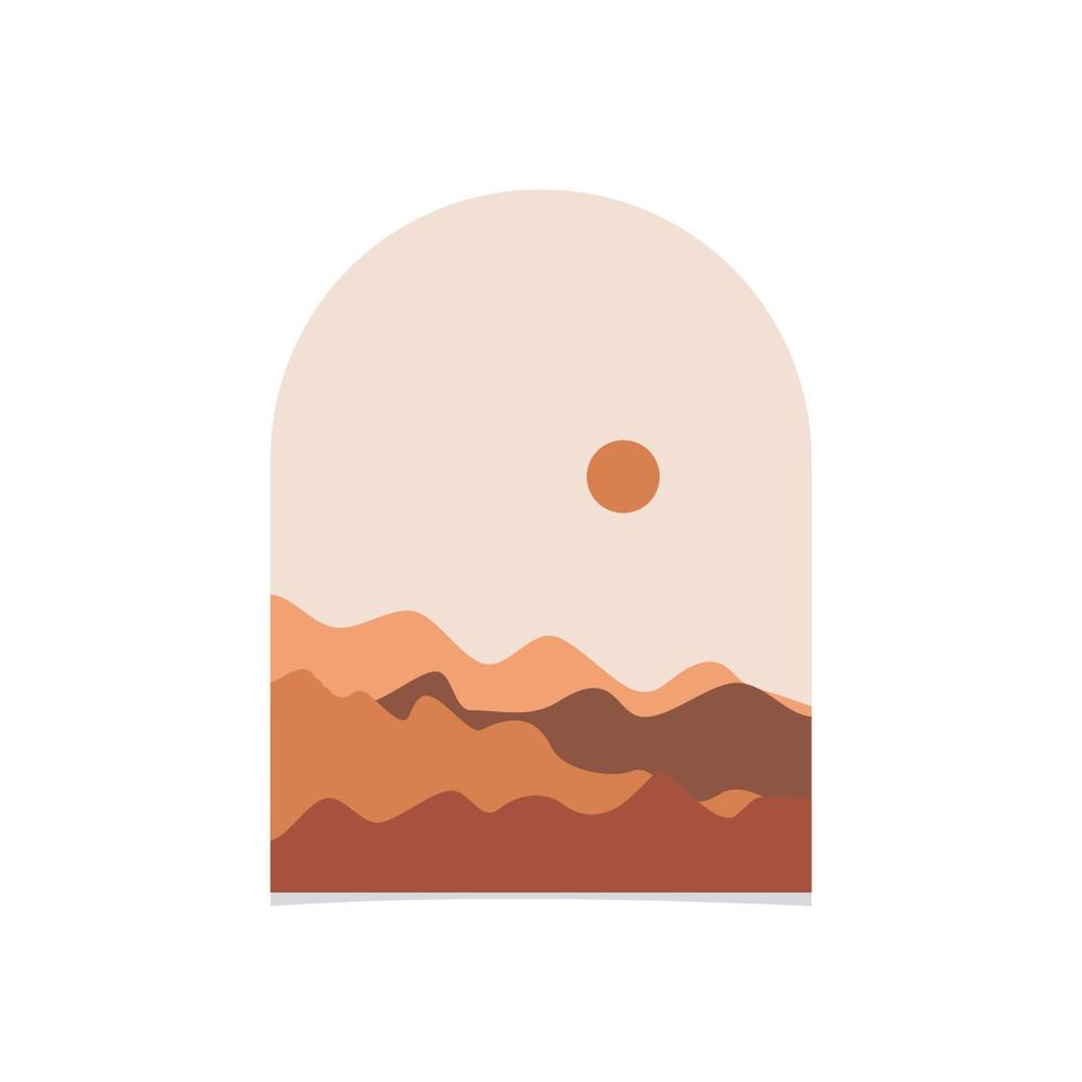 Abstract boho landscape vector