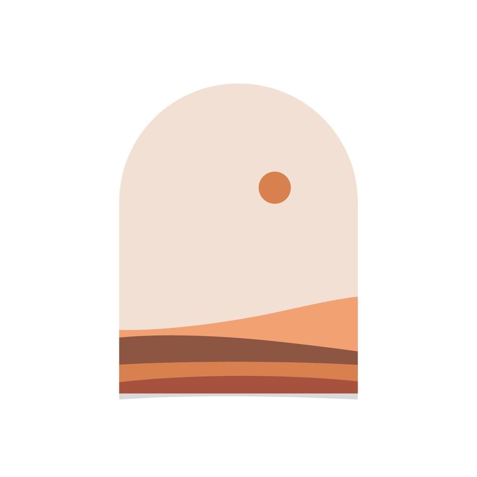 Abstract boho landscape vector