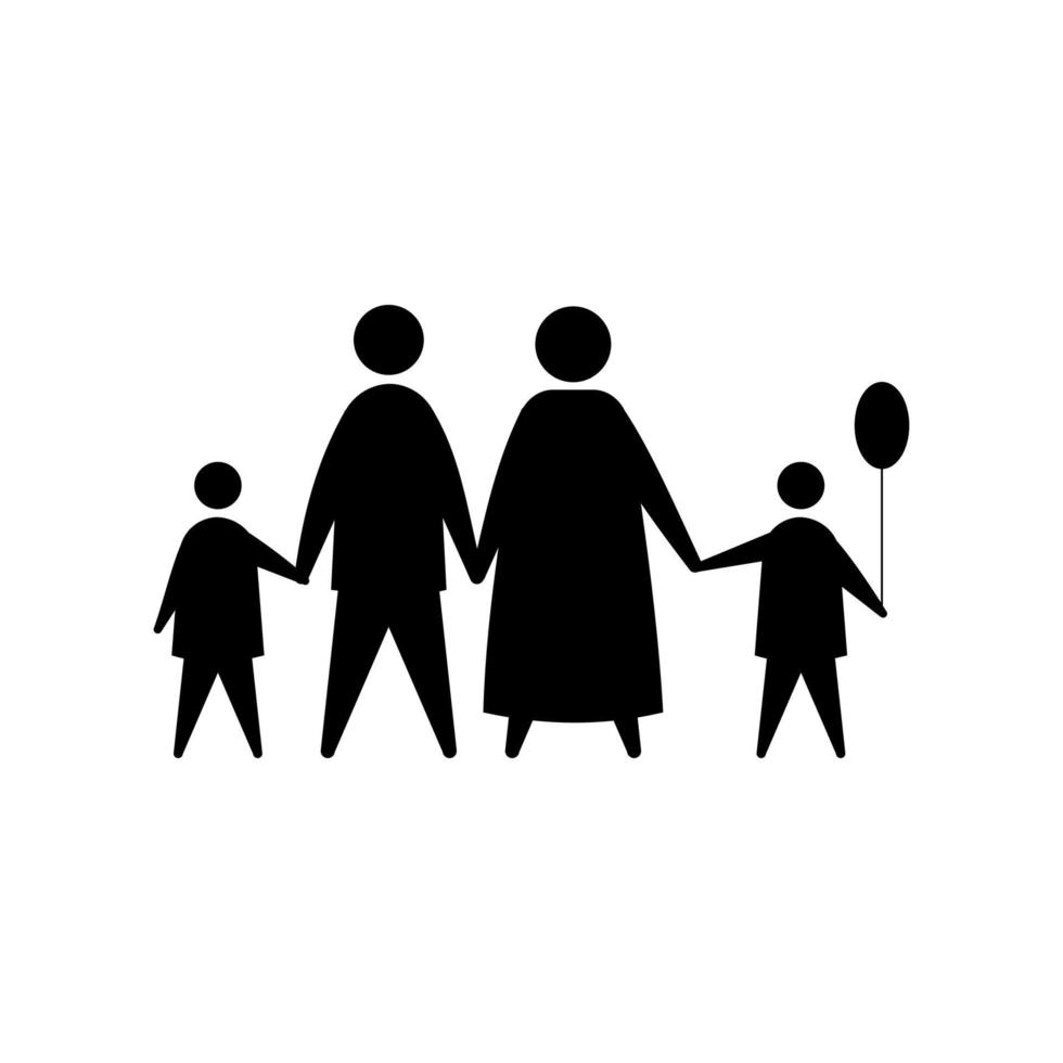 family silhouette avatar vector