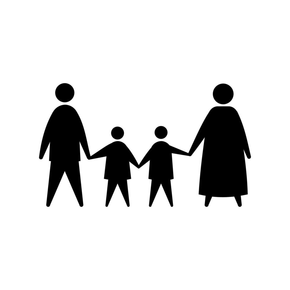 family silhouette avatar vector