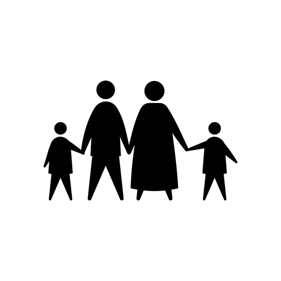 family of 5 silhouette clip art