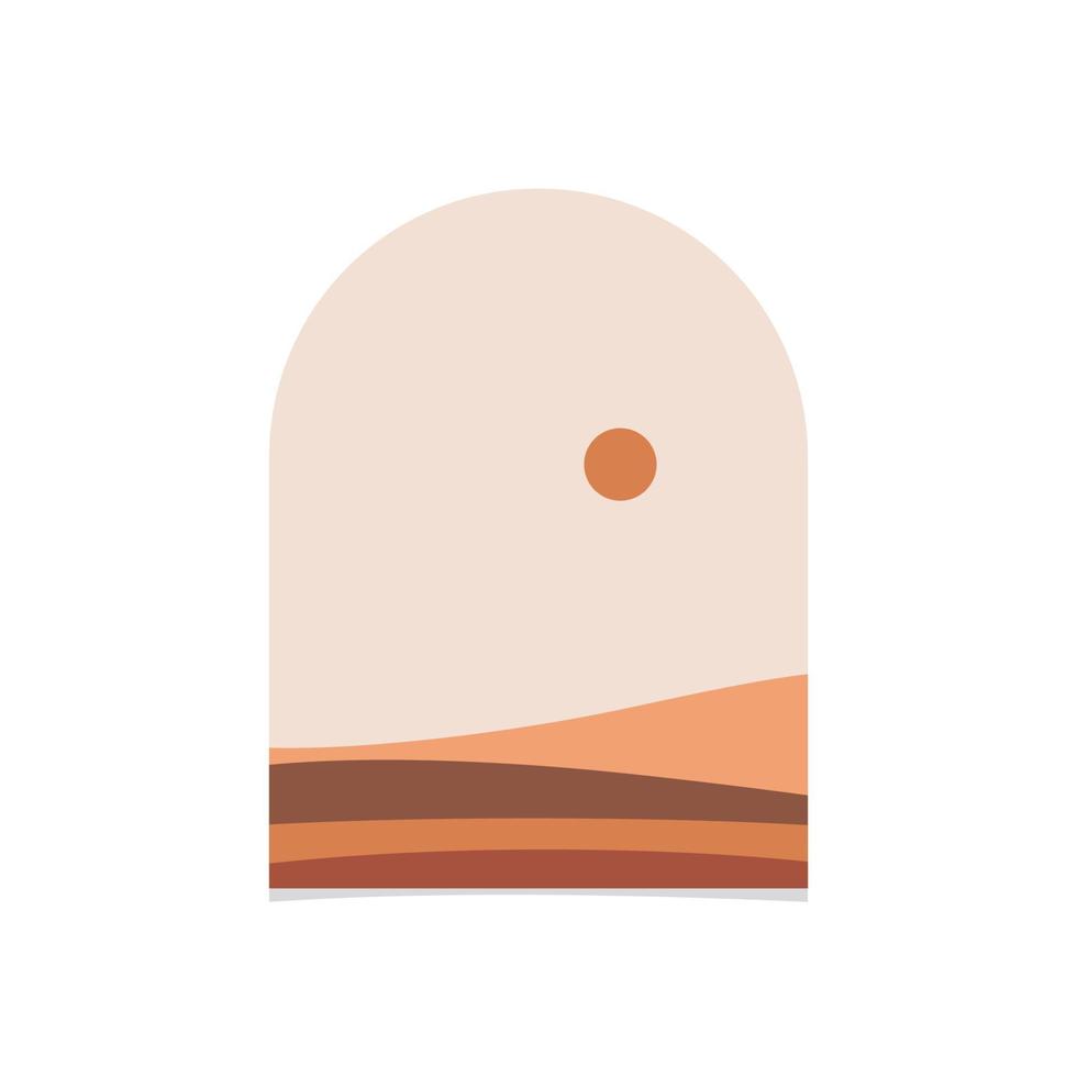 Abstract boho landscape vector