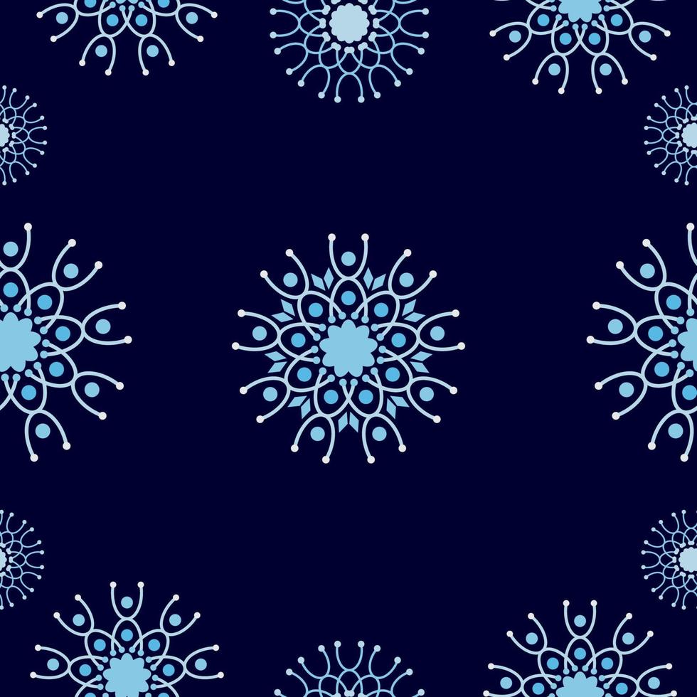 Seamless geometric flowers pattern. abstract floral background design template. Blue monochrome stylish graphic design vector