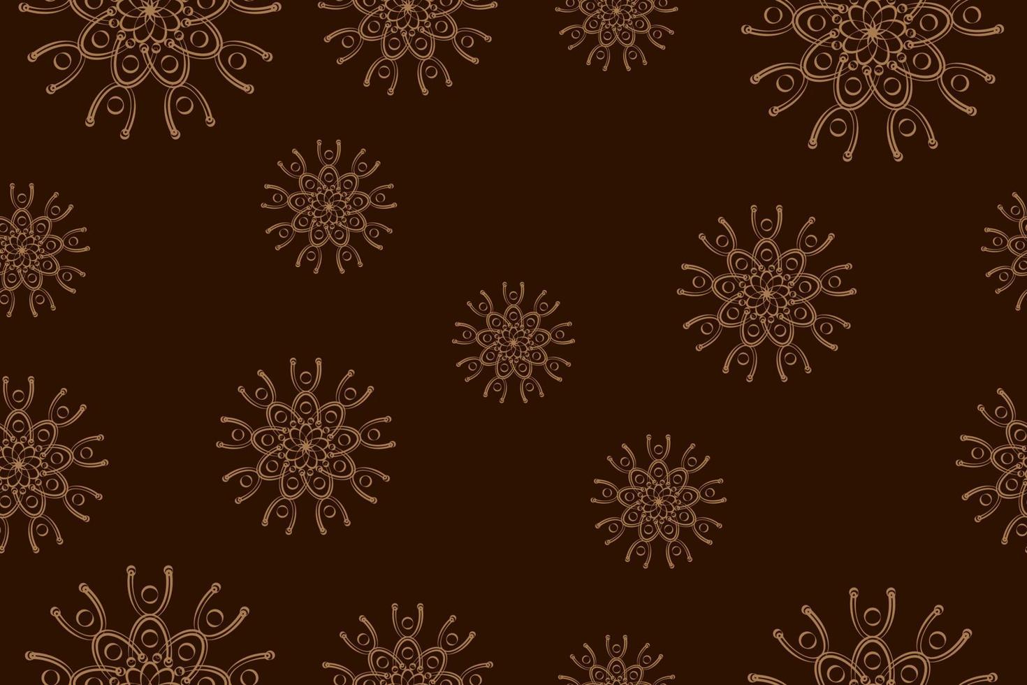 Beautiful seamless abstract geometric flowers pattern. Abstract Batik indonesia fabric design template. Tileable brown vintage ornament. Monochrome Stylish graphic design. vector