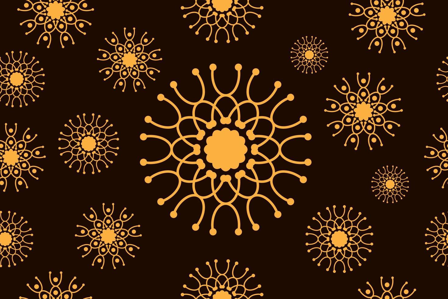 Seamless geometric flowers pattern. Abstract floral background design template. Tileable vintage ornament. Brown orange stylish graphic design. vector