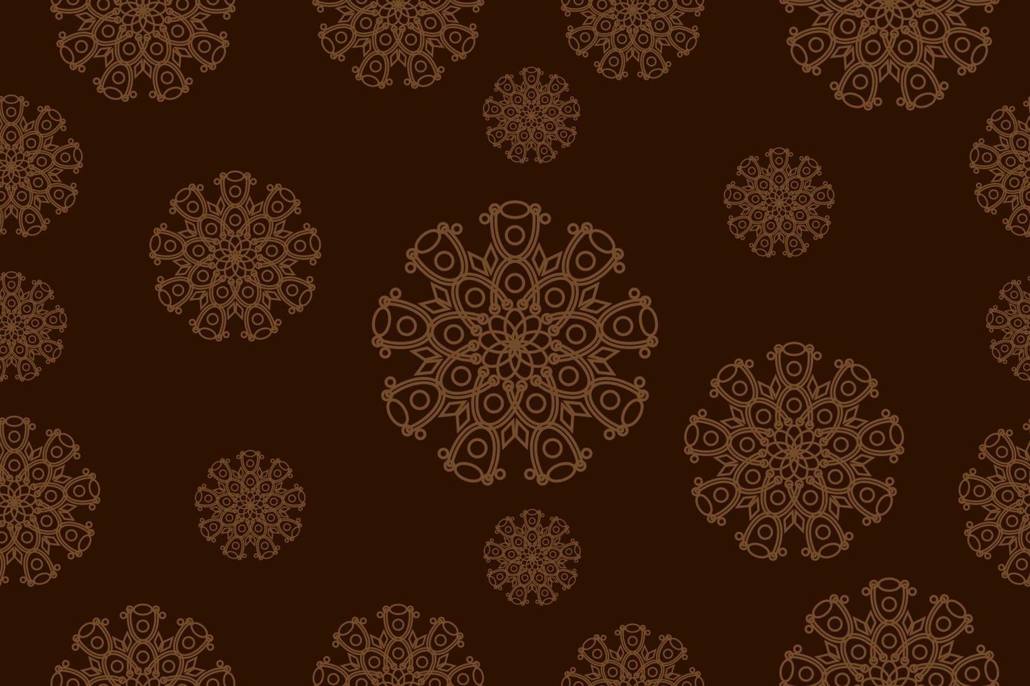 plantilla de diseño de tela batik indonesia. hermoso patrón de flores geométricas abstractas sin fisuras. diseño gráfico monocromático con estilo. ornamento vintage marrón enlosables vector