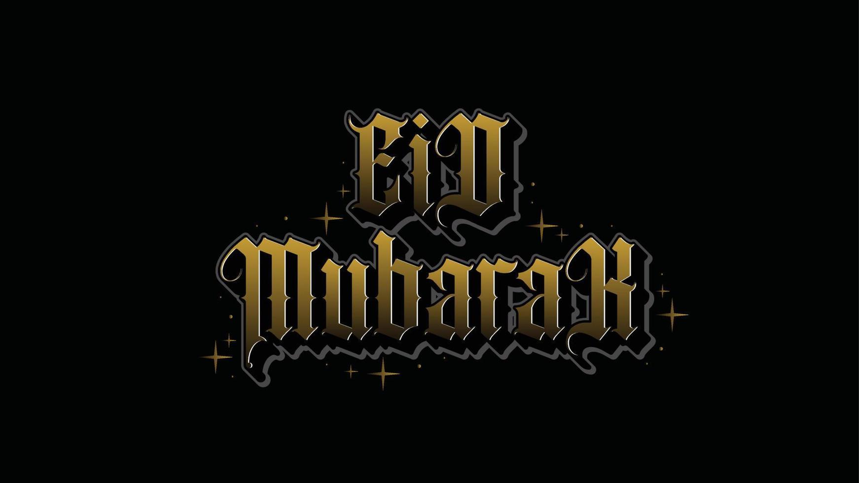eid mubarak custom lettering vector