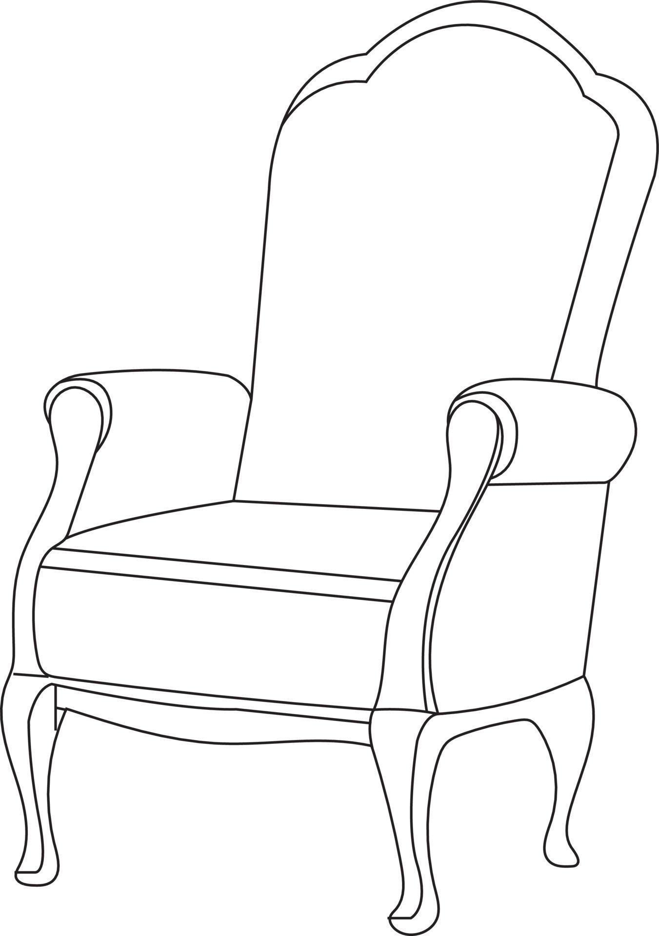 Hand drawn Isolated line art armchair design for coloring book 7641828