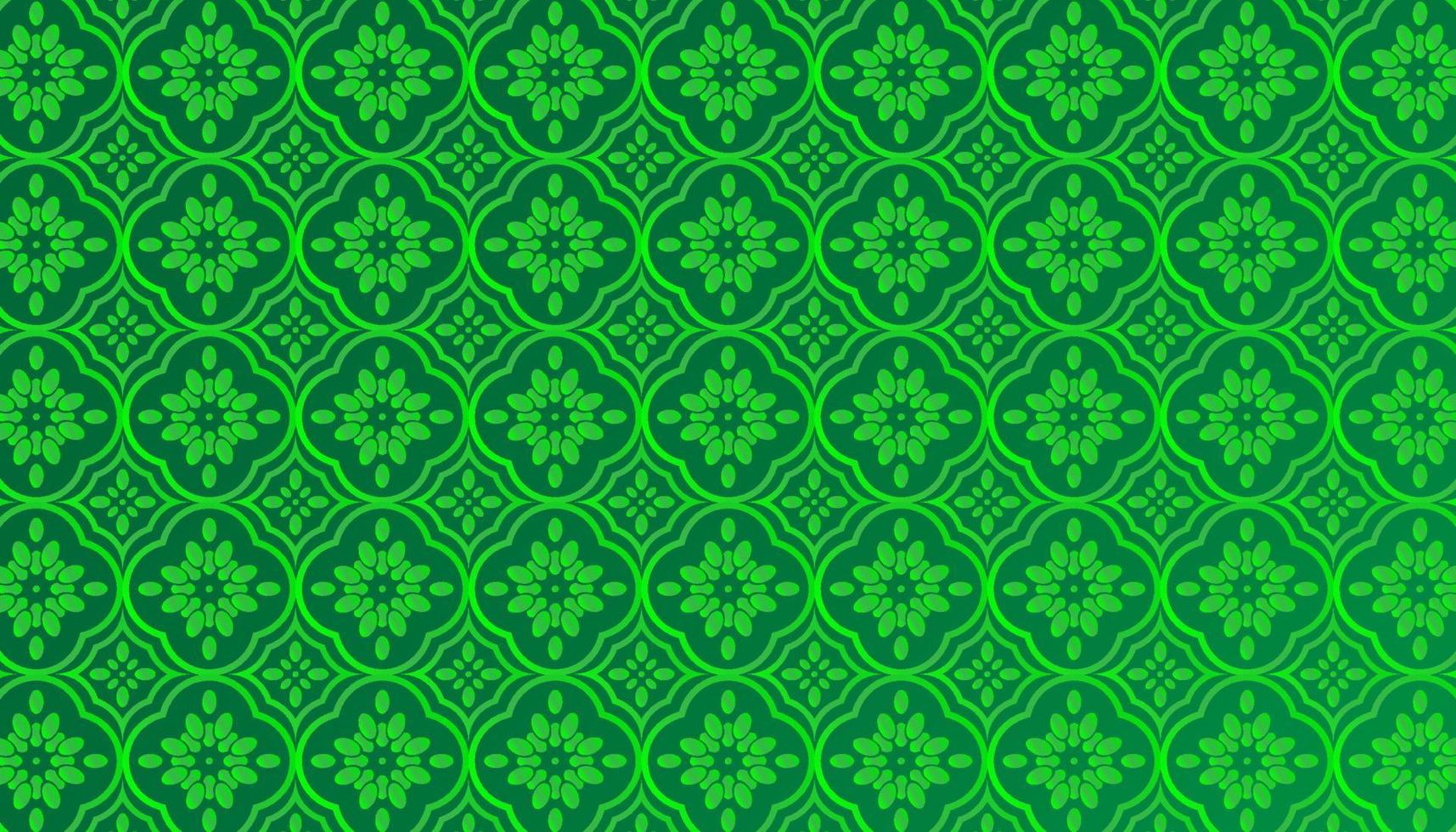 Vector tile green flower ornament