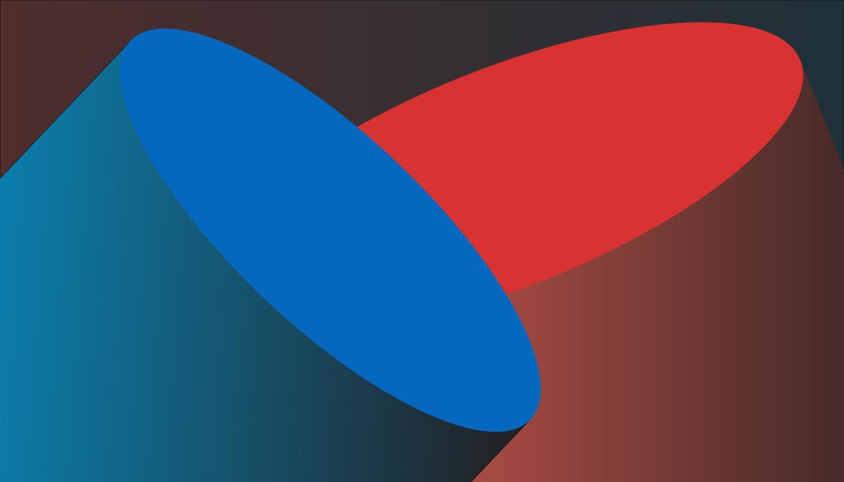 Vector background abstract 3D two cylinders red blue illustration