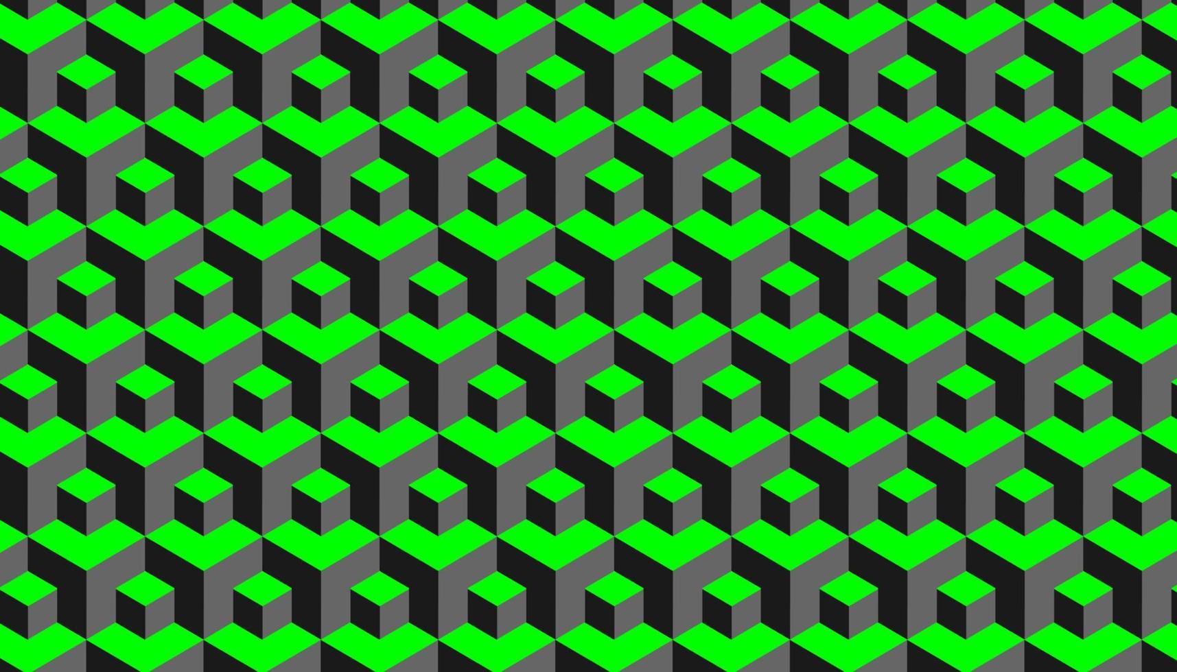 Vector background abstract pattern 3D shape repetition dark green