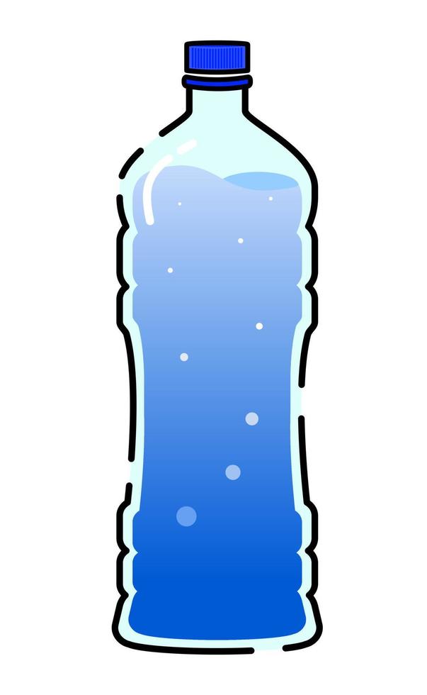 ilustración de color simple con forma de botella de agua mineral sobre fondo aislado vector