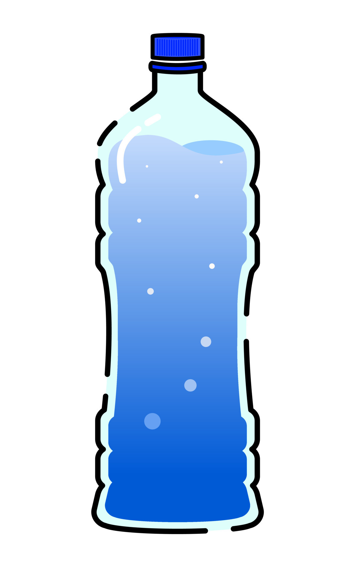 simple color illustration with mineral water bottle shape on isolated