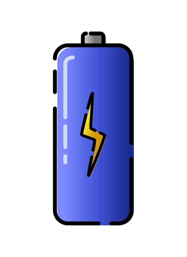 simple color illustration with battery shape on isolated background vector