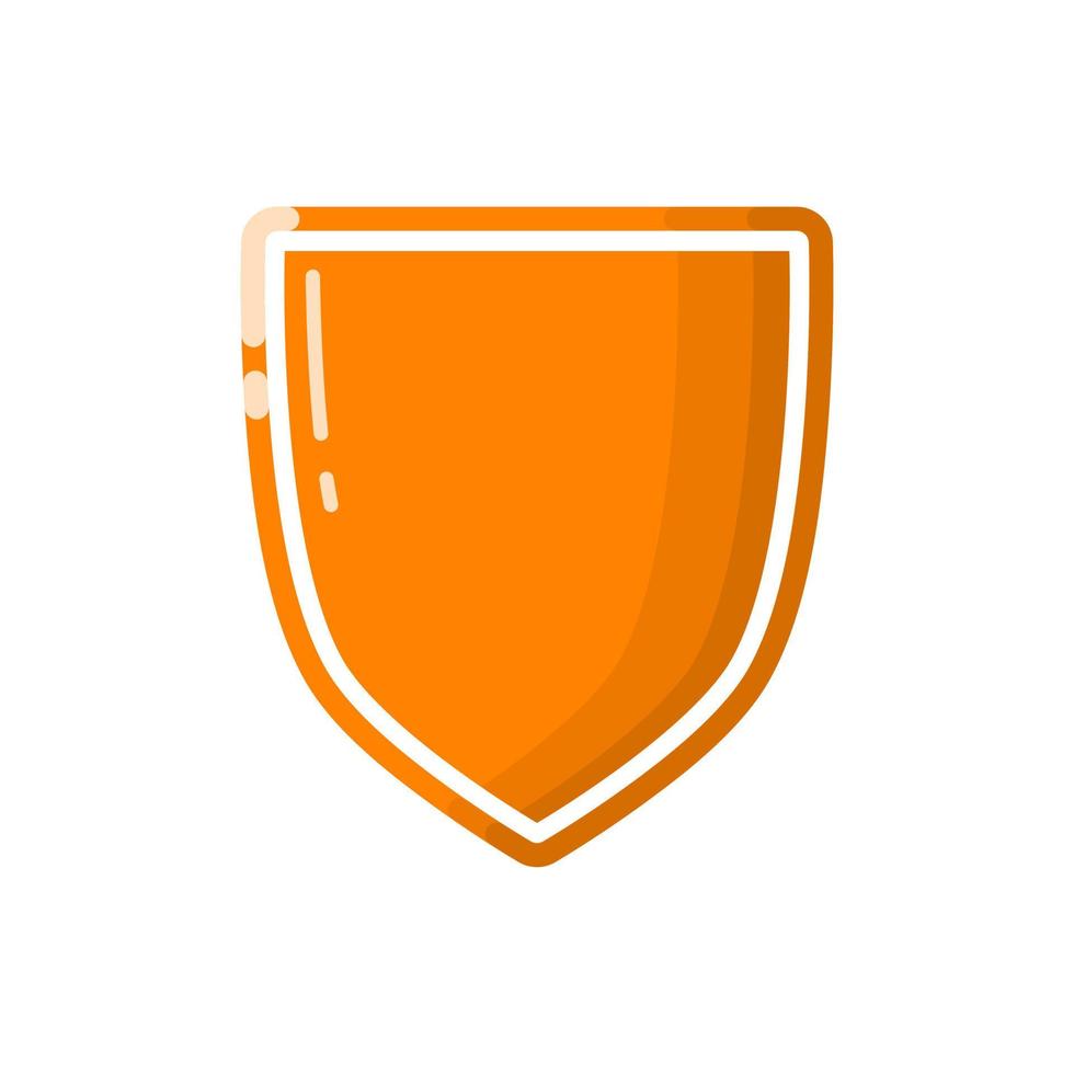 simple color illustration with shield shape on isolated background vector