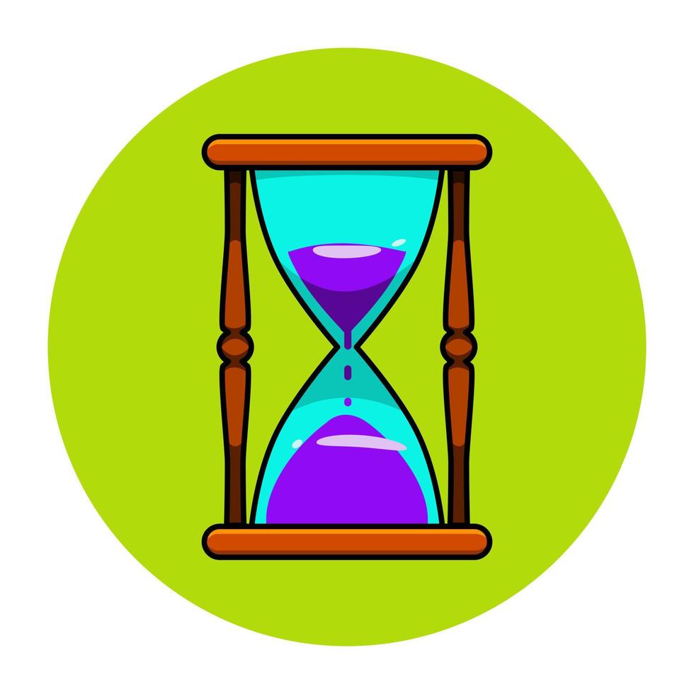 ilustración en color simple con forma de reloj de arena en el fondo aislado vector