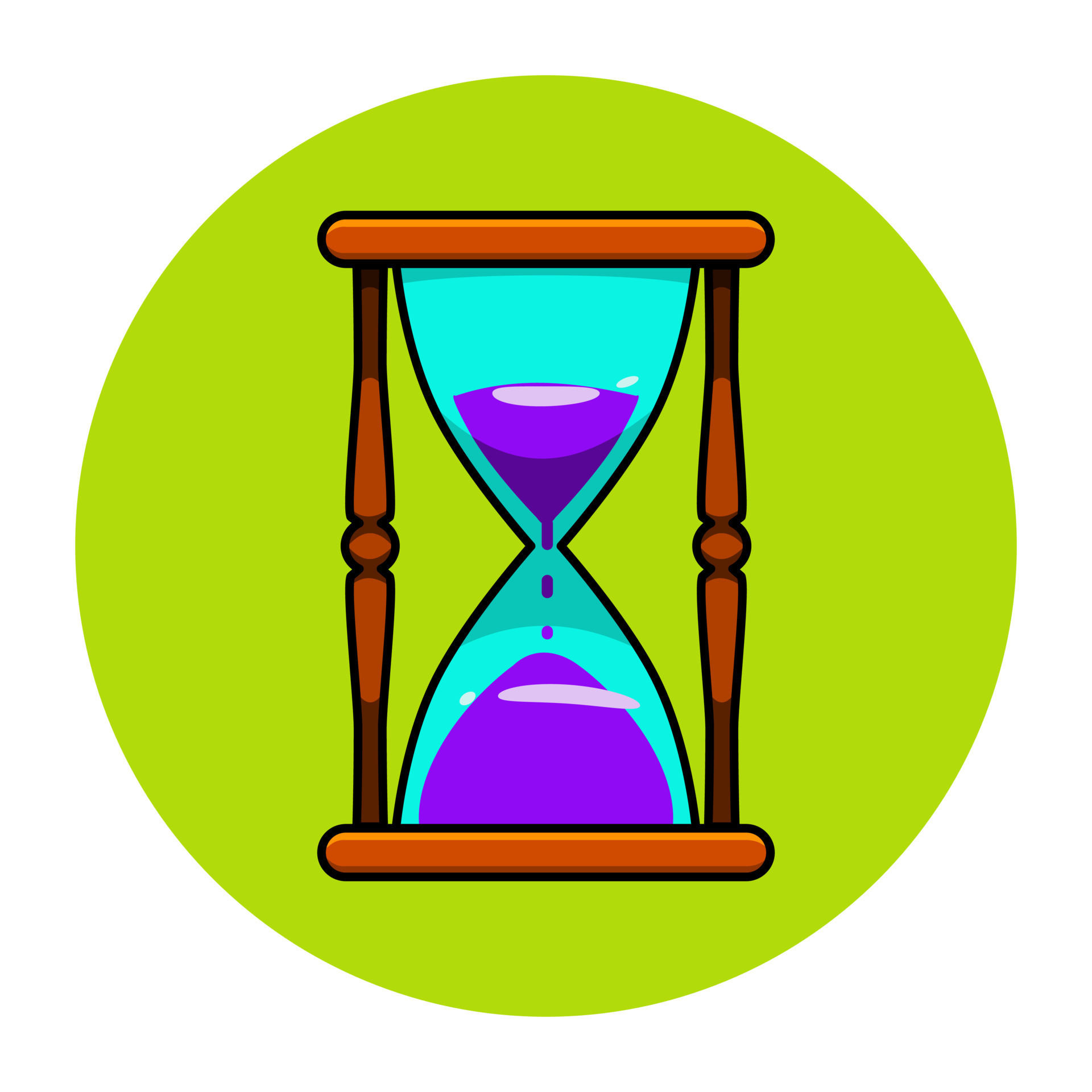 simple color illustration with hourglass shape on isolated background