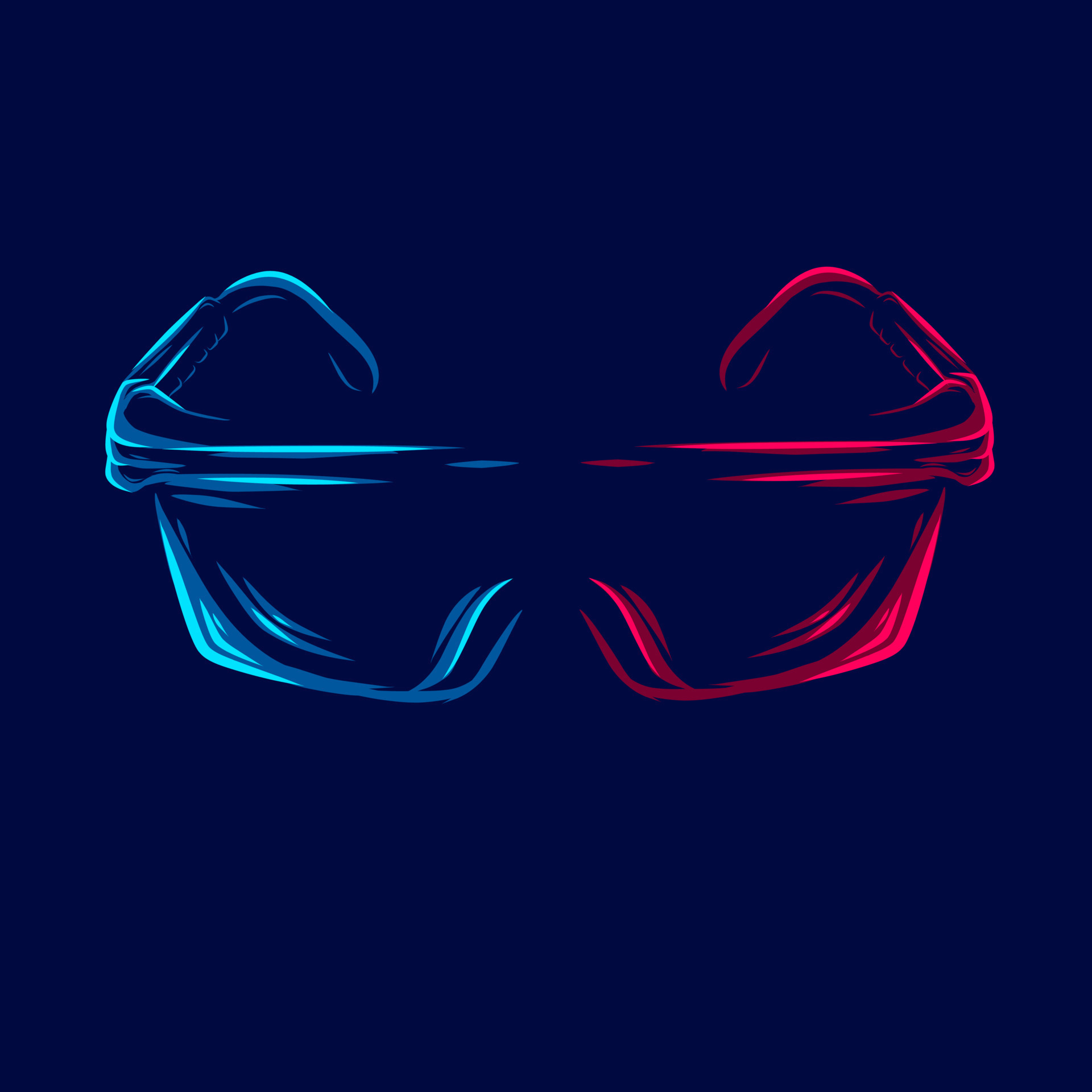 Sunglasses Industrial glasses line pop art potrait logo colorful design