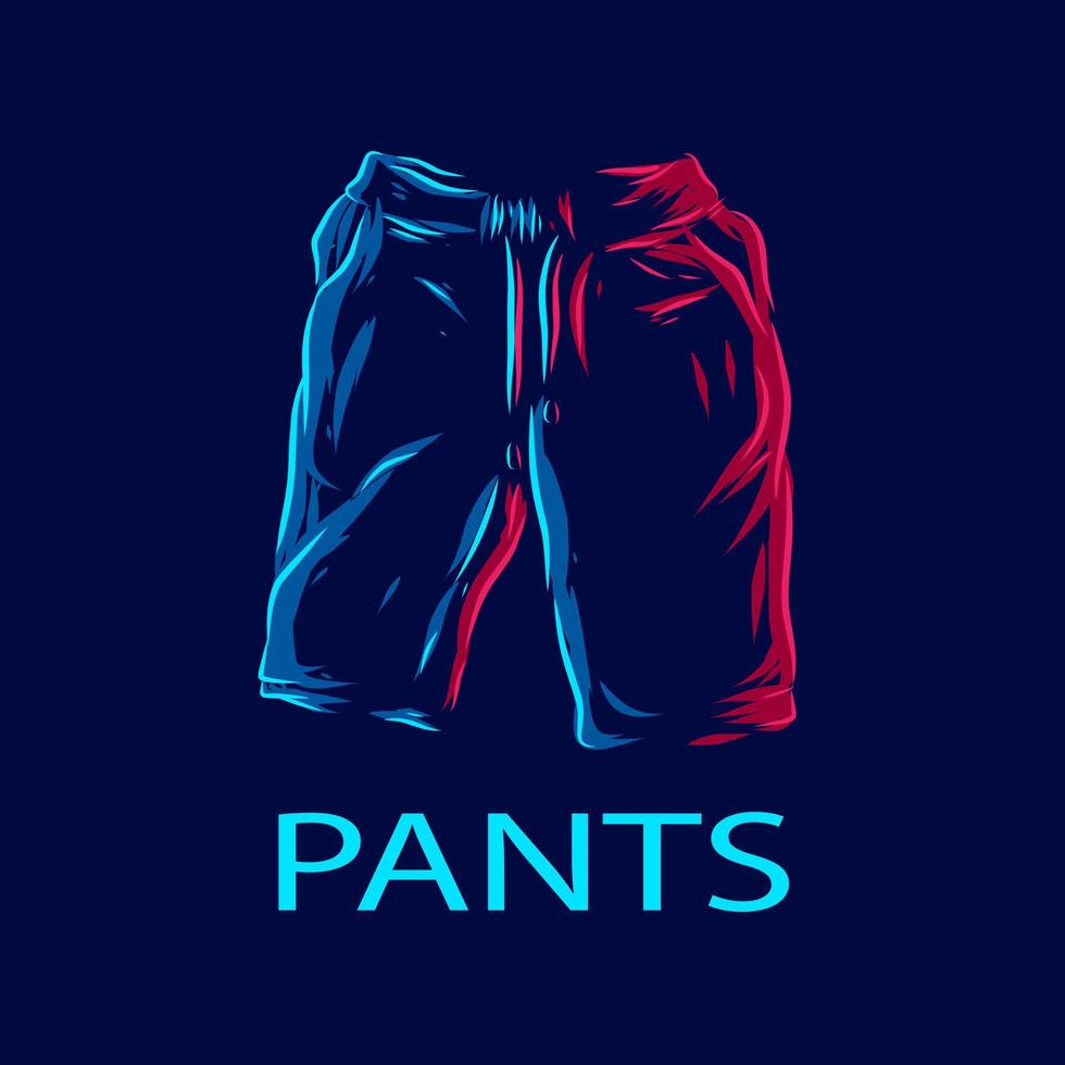 Pants short pant line art pop Art colorful design vector