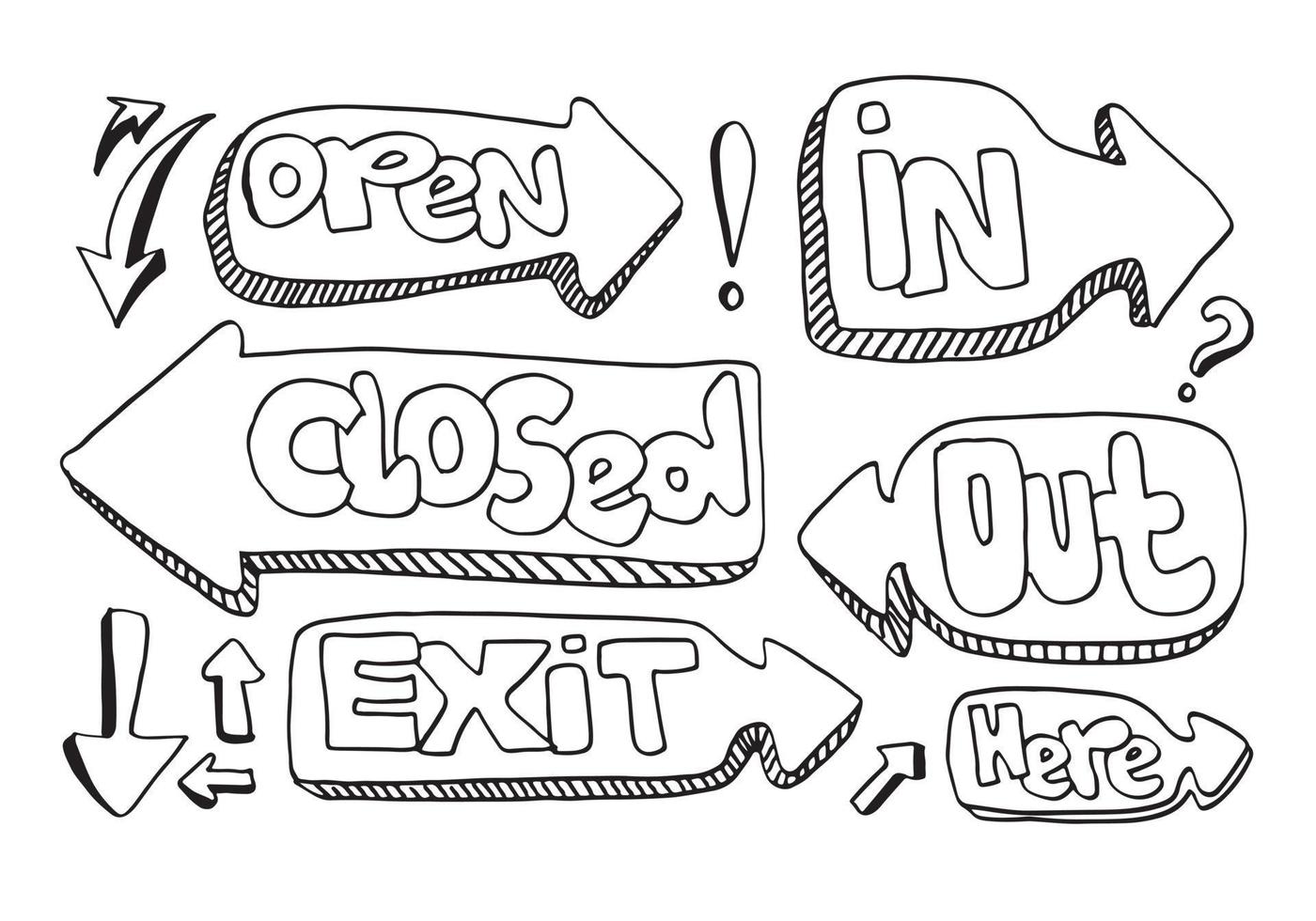 Open Sign Closed. for use in cafes, buildings, shops and others vector