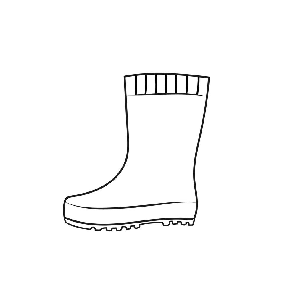 Rubber boot line icon. Wellington rain boots vector