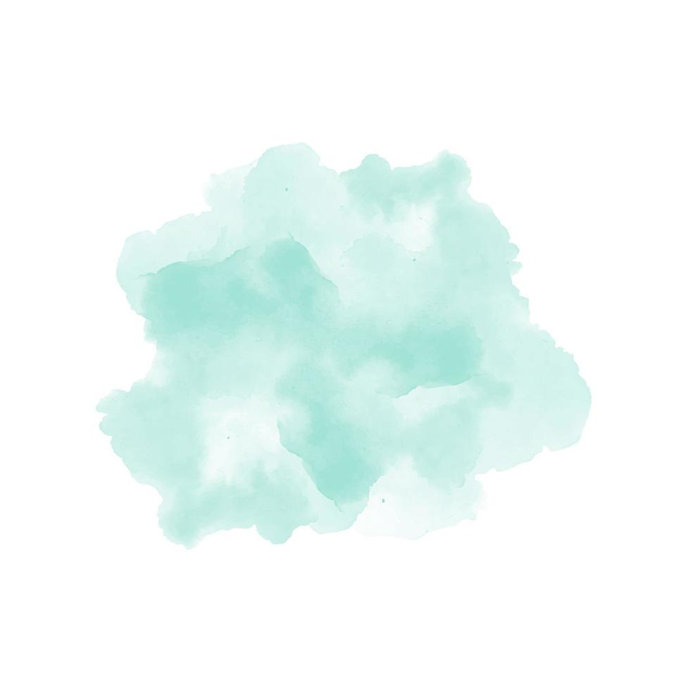 Abstract mint green watercolor water splash vector