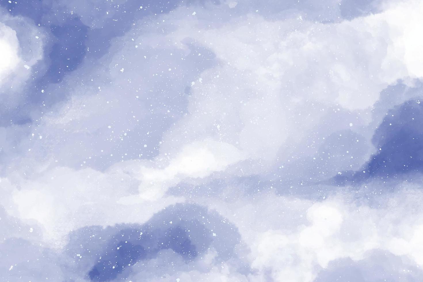 Abstract blue winter watercolor background. Sky pattern with snow vector