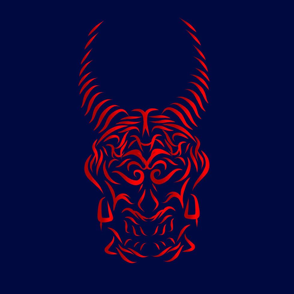 death skull line pop art potrait logo colorful design with dark background. Isolated black background for t-shirt vector