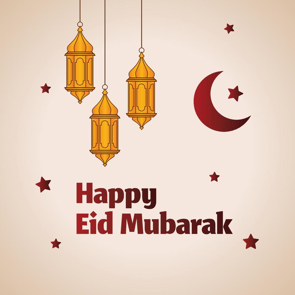 Eid Mubarak Celebration Gradient Vector Post