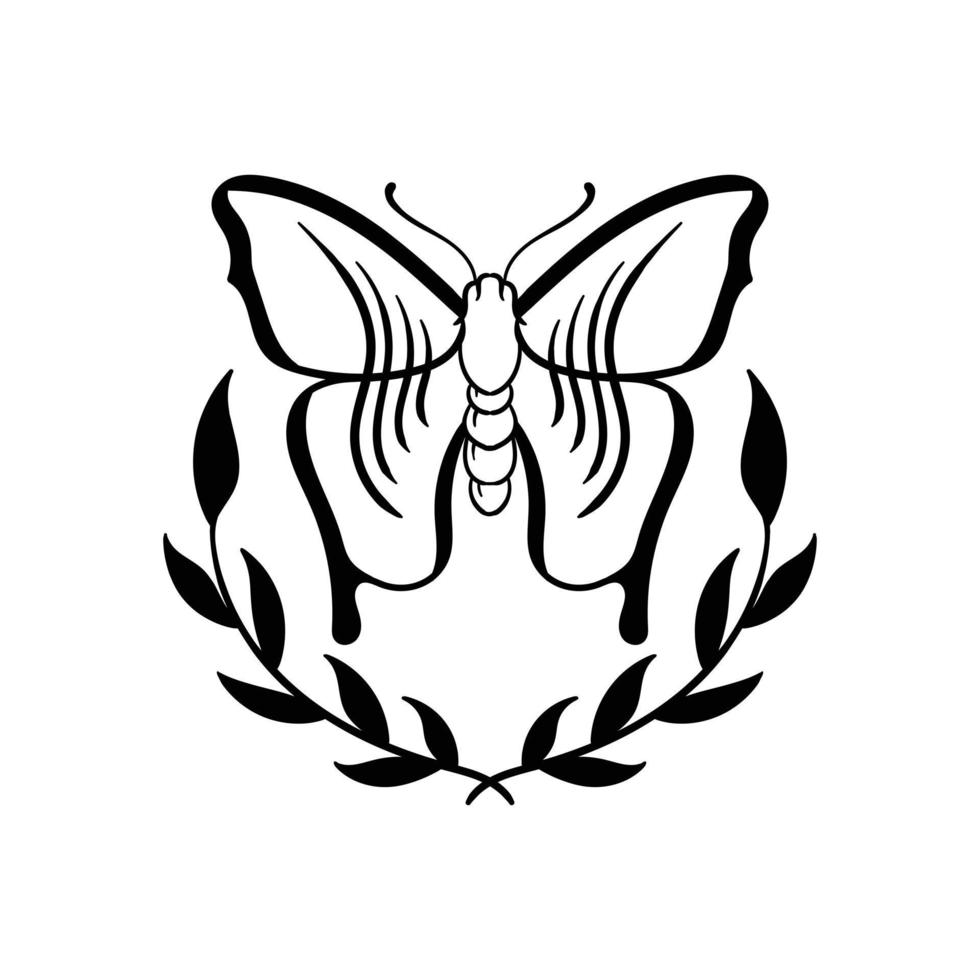 hand drawn butterfly vintage doodle illustration for tattoo stickers poster etc vector