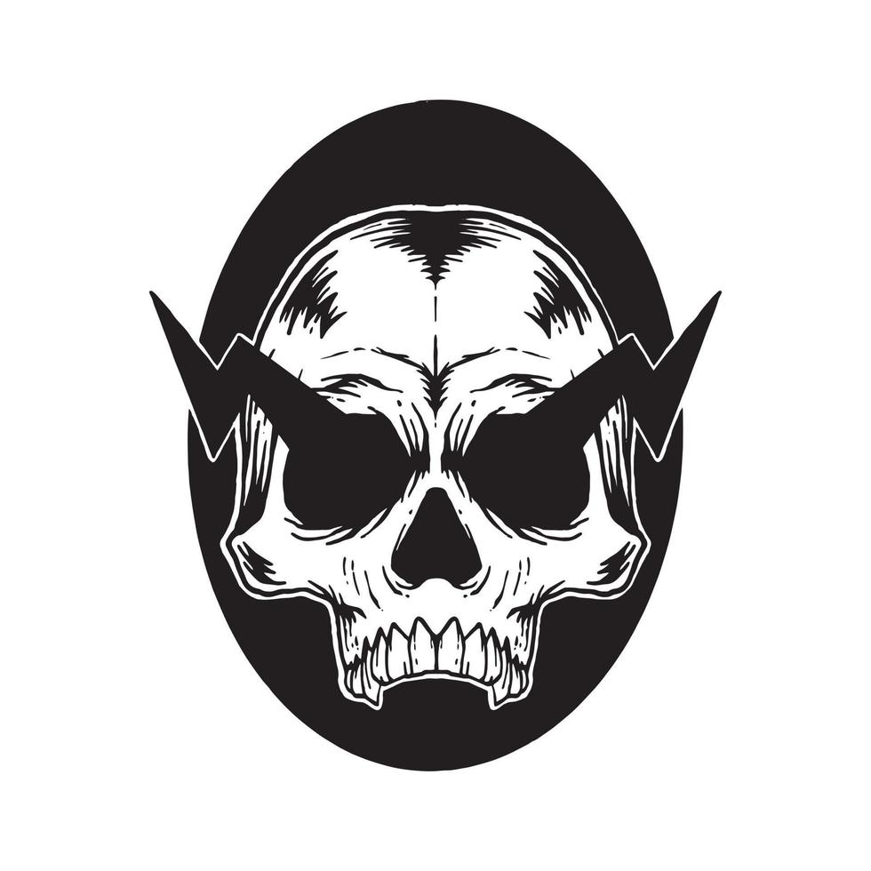 hand drawn skull vintage doodle illustration for tattoo stickers poster etc vector