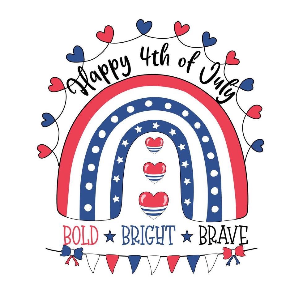 4th of july, quotes vector collection designed in doodle style, red, white, blue tones for decoration, card, t shirt design, bag, fabric patterns, gift, scrapbook and more.