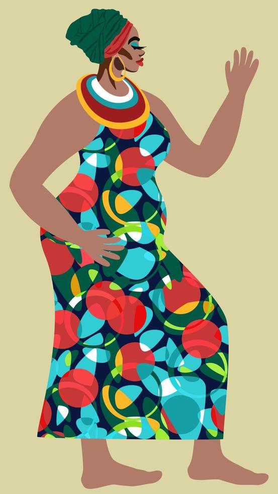 ilustración vectorial brillante de una joven africana. vector