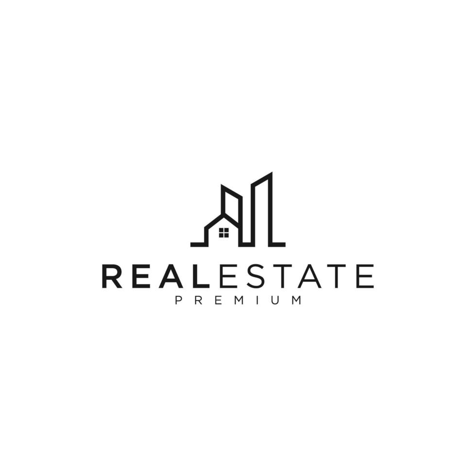 Minimalist real estate logo design vector