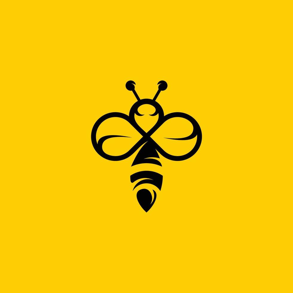 logo bee idea flat design style vector